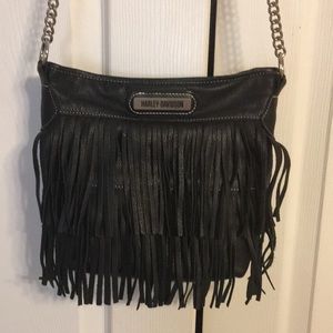 Black leather Harley Davidson purse